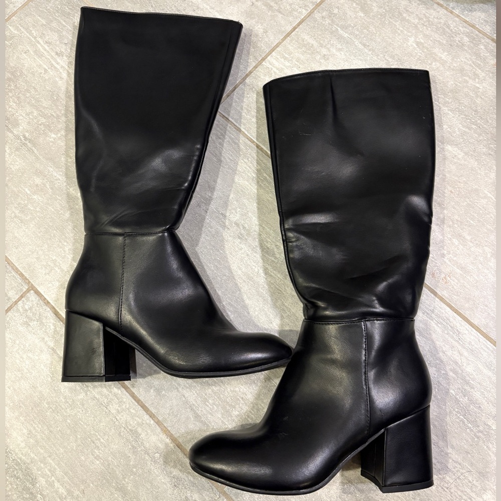 Tall Black Heeled Boots